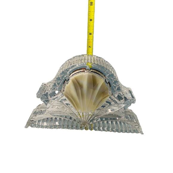 Vintage Lead Crystal Quartz Mantel Desk Clock Working Condition Clear Glass - Picture 14 of 15